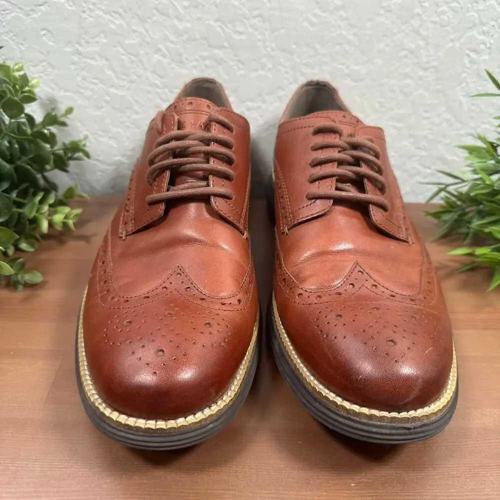 Cole Haan Men's OriginalGrand Remastered Wingtip Oxford Brown Shoes Size 9.5